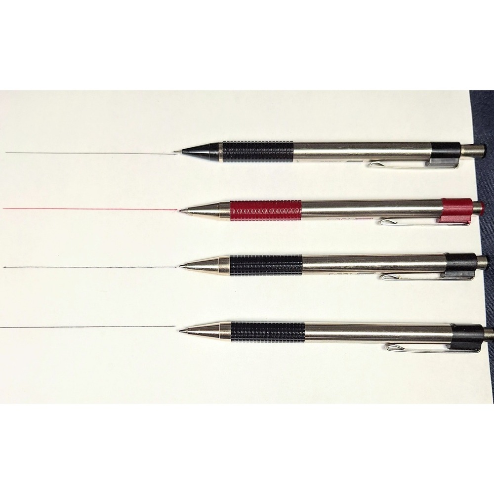 Zebra Stainless Pen Pencil Set F-301 (2) Black (1) Red and‎ (1) M-301 0.5 Pencil